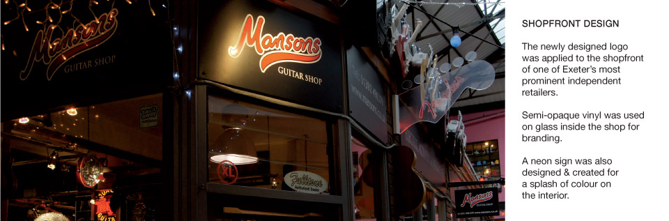 Mansons Guitars Shopfront Design by Tobias Borthen